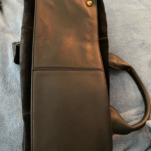 Sigrid Olsen black suede satchel. Good condition clean inside. 14” x 9” 8” drop. - Picture 4 of 8